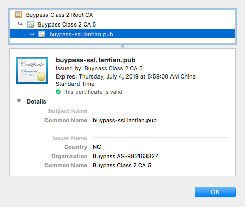 BuyPass 证书 Chrome 效果