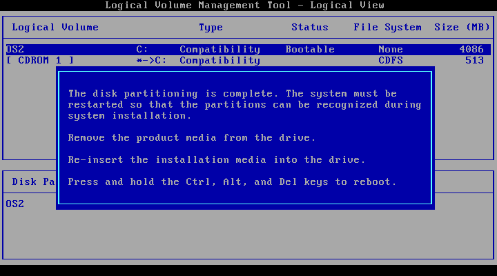 OS/2 Reboot Prompt