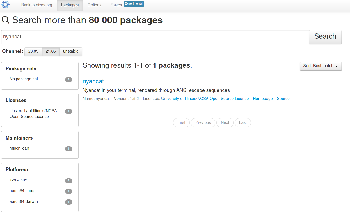 NixOS Official Search: Packages