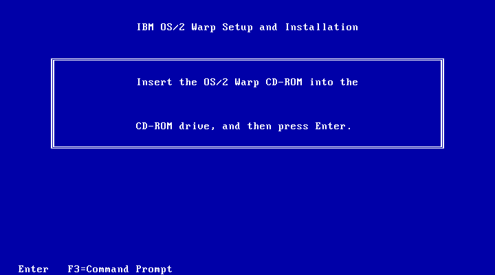 OS/2 提示插入 Client 光盘