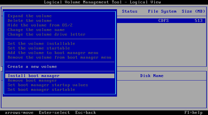 OS/2 安装启动管理程序