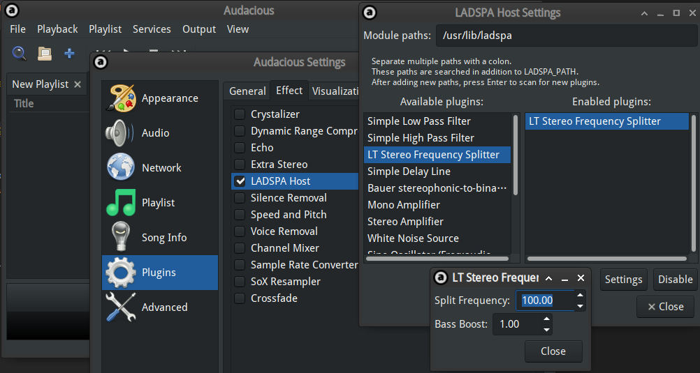 Audacious Load LADSPA Plugin